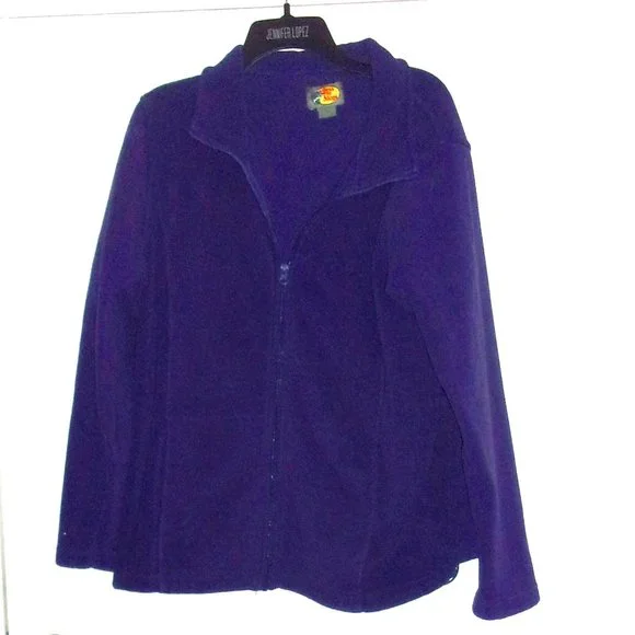 Bass Pro Fleece Zipper Jacket XL Dark Purple Women